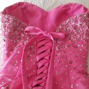 Sugarplum hot pink/sequin gown